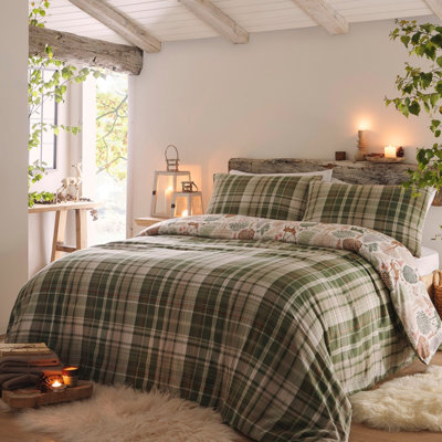 Napavine Cotton Chequered Duvet Cover Set with Pillowcases Included