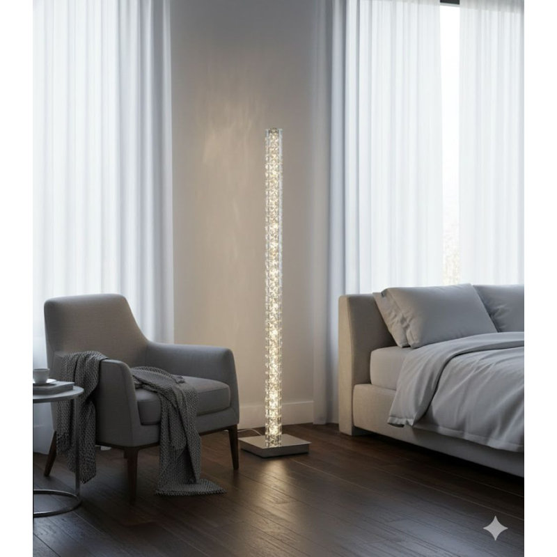 Lampe sur pied colonne en cristal Boyadjis