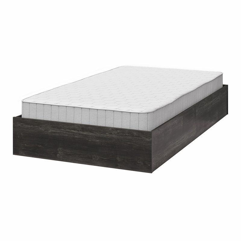 DreamSaver Set Platform Bed Frame + Mattress Included, Twin Size Platform Bed and 6-Inch Mattress Set, Black