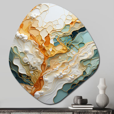 Clarese - Irregular Shape Line Art Metal Wall Art, Asymmetrical Metal Wall Sculpture Print