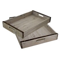 Loon Peak® Gisbert Solid Wood Tray - Set of 2