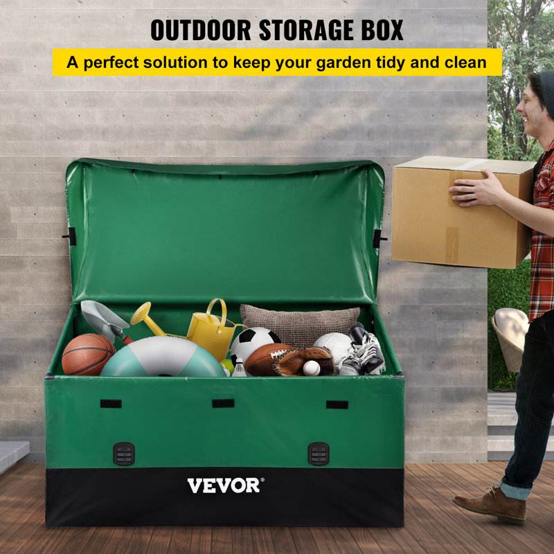 Large Green and Black Polyethylene Waterproof Deck Box