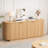 63 " Wavy Storage Sideboard, Double-Door Buffet Cabinet With Adjustable Shelves, Suitable For Kitchen, Living Room, Hallway - Versatile Storage (Natural)