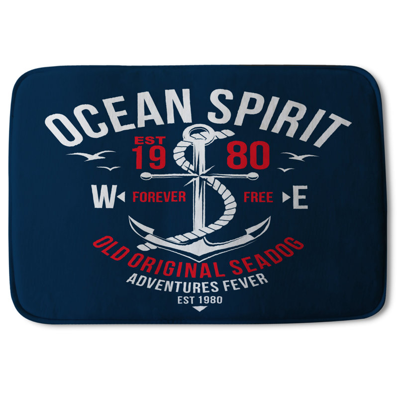 Aivry Memory Foam Non-Slip Bath Rug, Forever Free Anchor