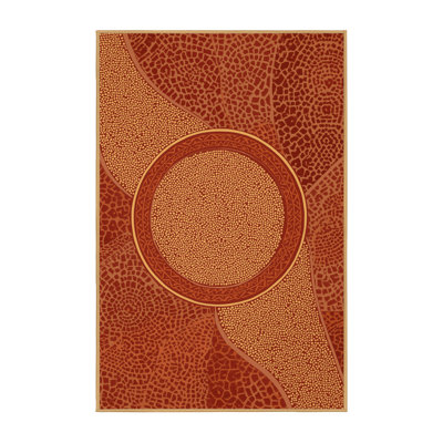 Tapis moelleux moelleux à motif de blocs d'inspiration mondiale Leonia Couscous Bowl - brun clair