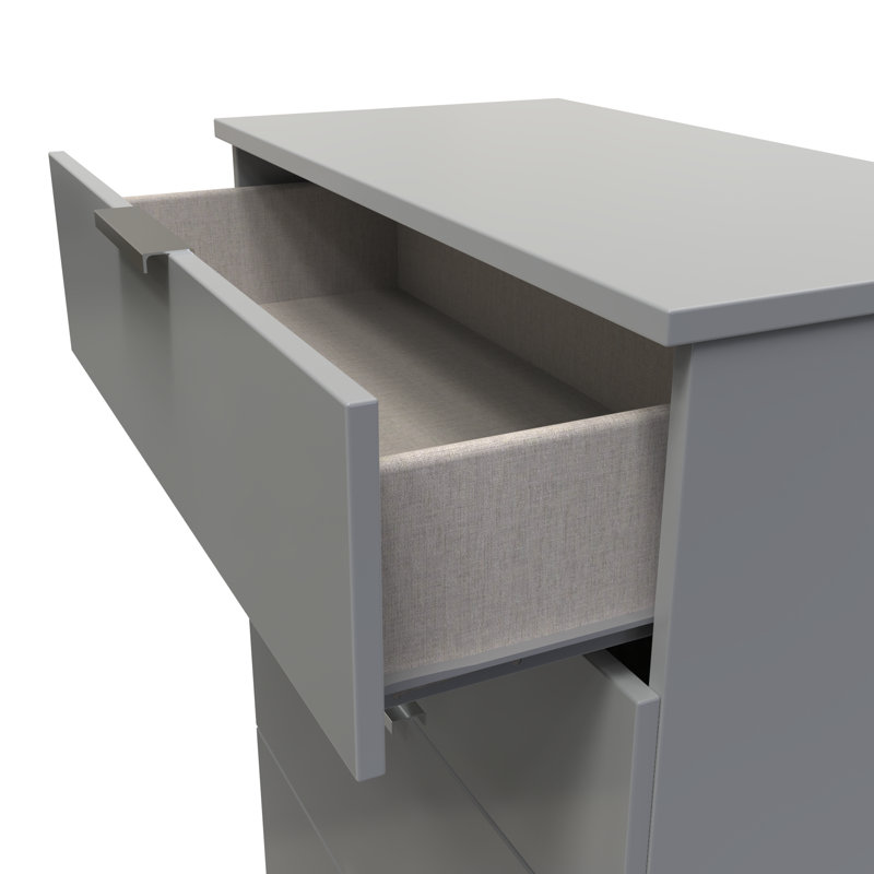 Fully Assembled Mericle 4 - Drawer Chest of Drawers, Uniform Grey/Dusk Grey