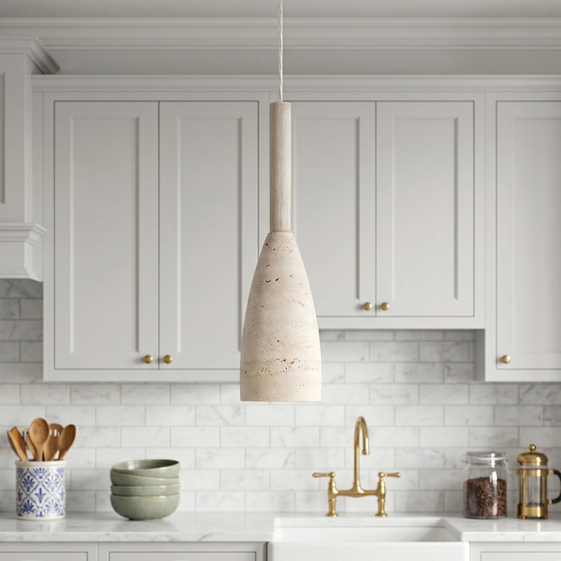 Luminaire suspendu en pierre naturelle 1 lumière