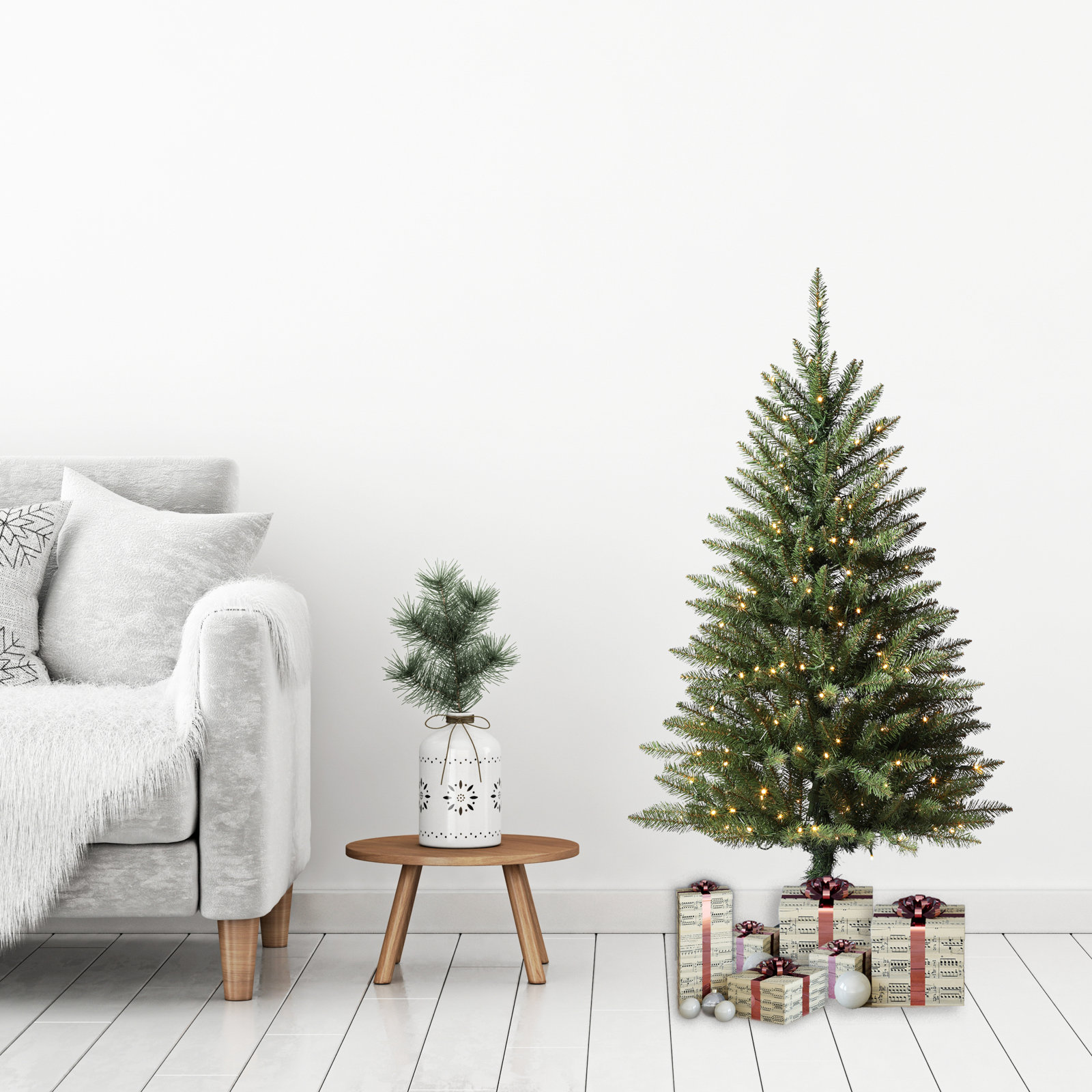 48' Lighted Artificial Fir Christmas Tree