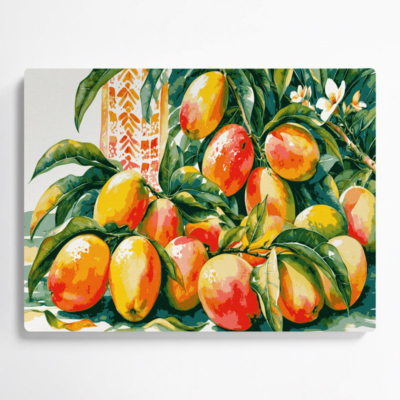 «Hawaiian Mangoes», art mural en métal brun, H 12 po x l 18 po