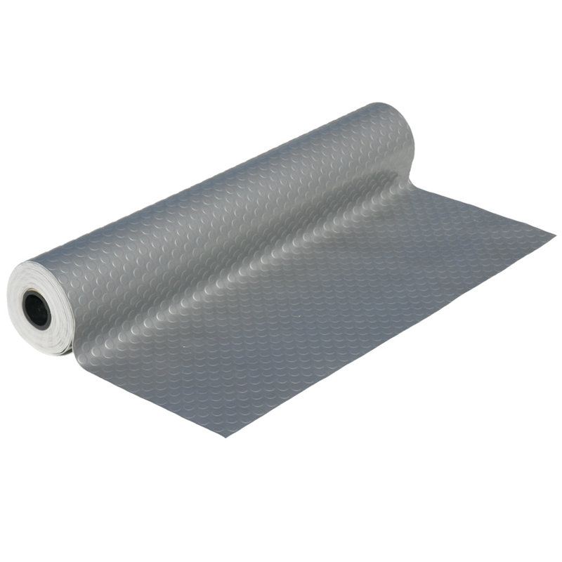 Silver Coin-Grip PVC Flooring Roll 4' x 8'