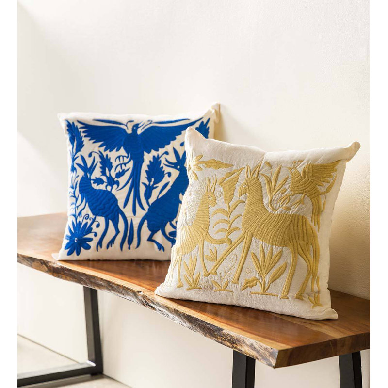 Embroidered Cotton Pillow Cover