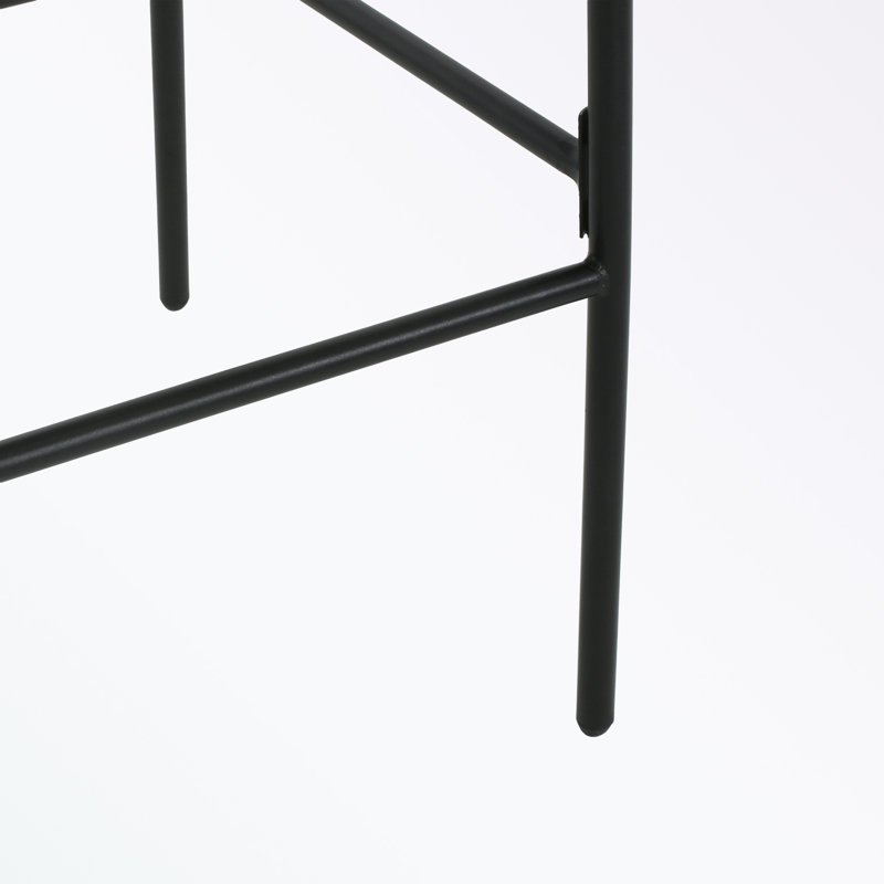 Ensemble de 2 tabourets de bar en métal avec pieds robustes et repose-pieds, Brun