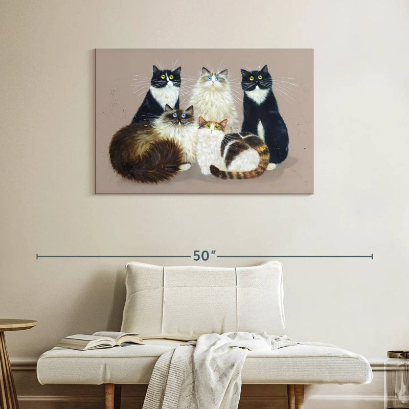 Brampt Five Cat Gang, 26" H x 39" W