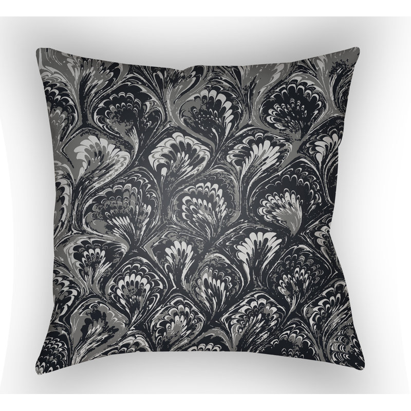 Textures Damask Outdoor Throw Pillow, Purple, 22" H x 22" W x 5" D