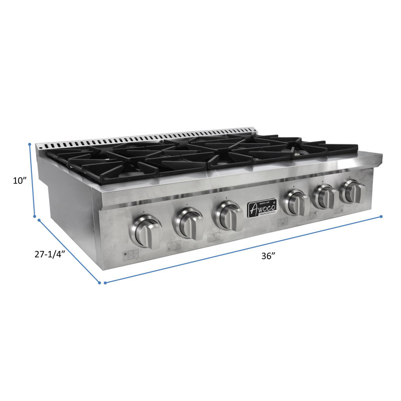 Awoco 24" Gas 6 Burner Cooktop