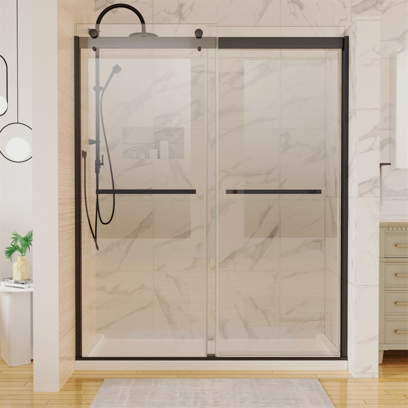 Porte de douche, porte de douche en verre transparent pour salle de bain