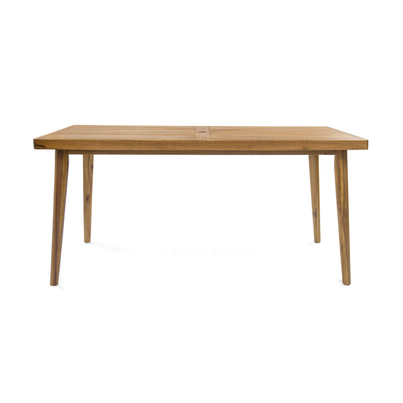 Ensemble repas d'extérieur 3 pièces, Bois naturel, Gris clair