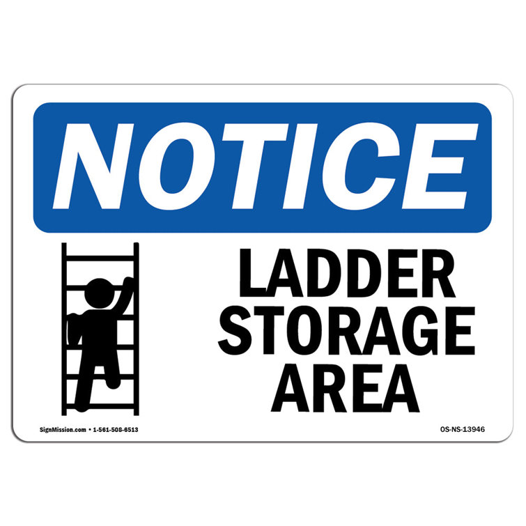 Ladder Storage Area Sign
