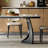 Modern simple rectangular rock slab table set-111047413