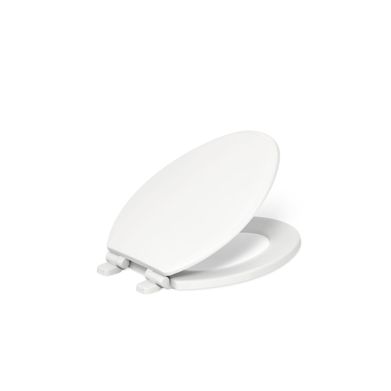 Ridgewood Quiet-Close Compression-Molded Wood Toilet Seat, Elongated, White