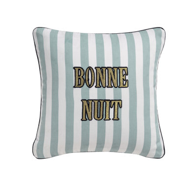 Harjas Bonne Nuit Striped Square Throw Cushion