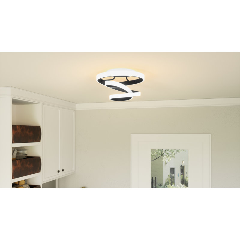 LED Semi Flush Mount, Matte Black