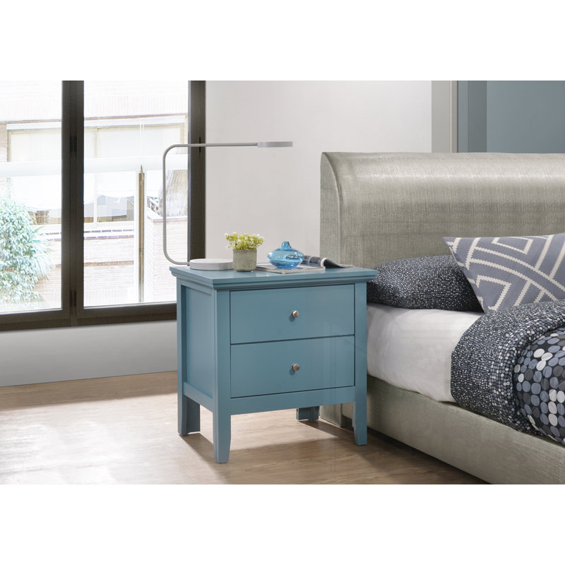 Table de chevet avec tiroirs Teal Elegance