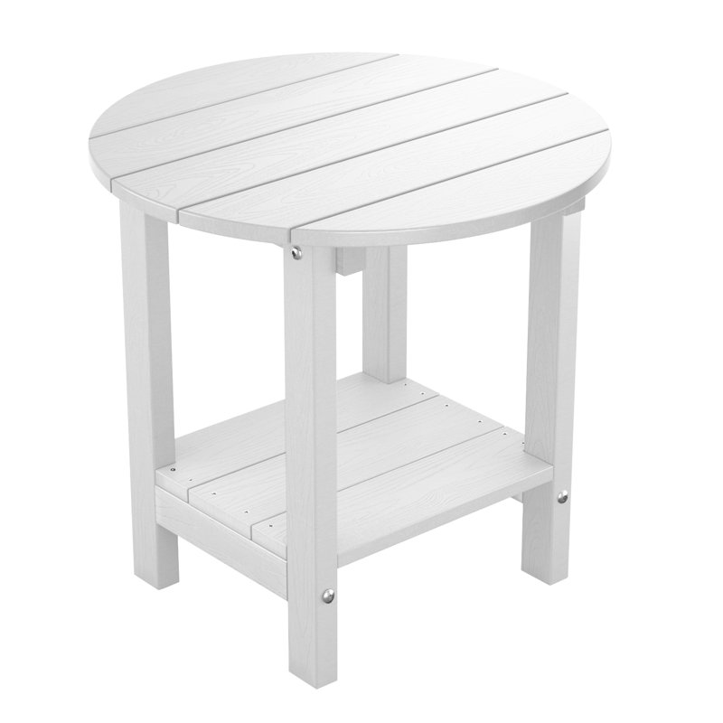 Table d'appoint extérieure en plastique / résine surdimensionnée 17,5 po Sweetgrove, Blanc