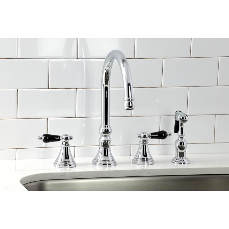 Robinet de cuisine à poignée double large Duchess, Chrome poli