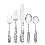 Repousse 5 Piece Flatware Set, Service for 1
