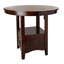 Table de salle à manger contemporaine à hauteur de comptoir 5 pièces, table ronde avec rallonge et 4 chaises d'appoint en bois massif brun foncé