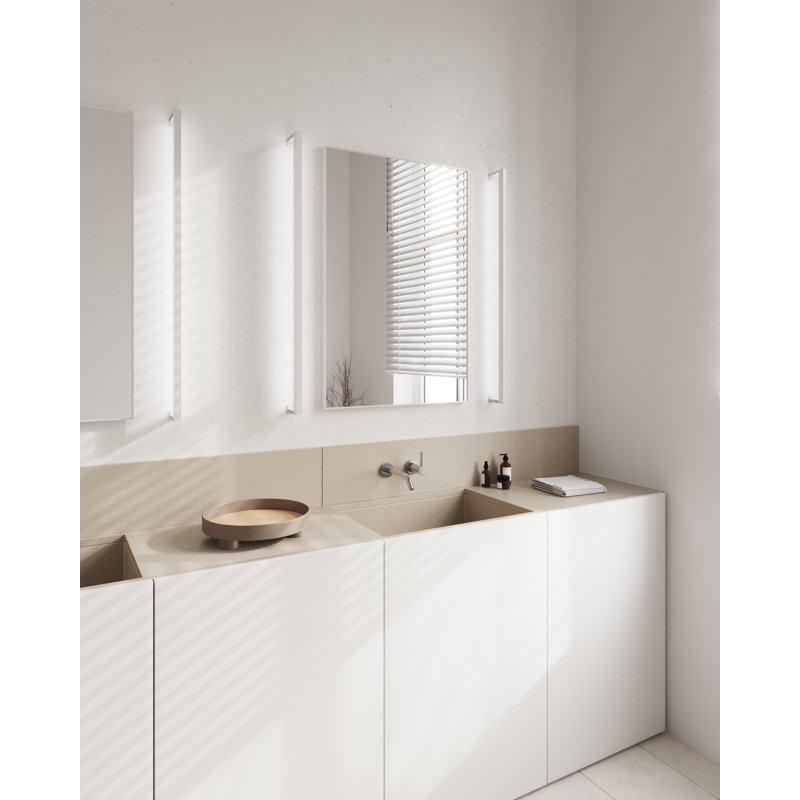 Thin-Line Dimmable LED Bath Bar, Bright Satin Aluminum, 0.75'' H X 36'' W X 3.5'' D, 3000K
