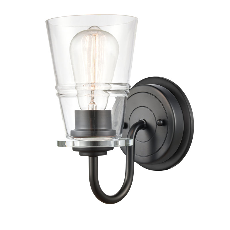 Hayman Dimmable Bath Sconce, Matte Black, Incandescent