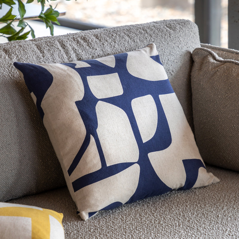 Skara Graphic Cushion 450x450mm, Blue