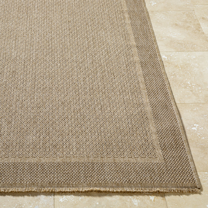 Ailn Boho Jute-Look Beige Area Rug, Rectangle 156 x 207cm