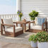 Ensemble de conversation d'extérieur en bois d'acacia pour 2 personnes Donnie avec chaises pivotantes et coussins hydrofuges