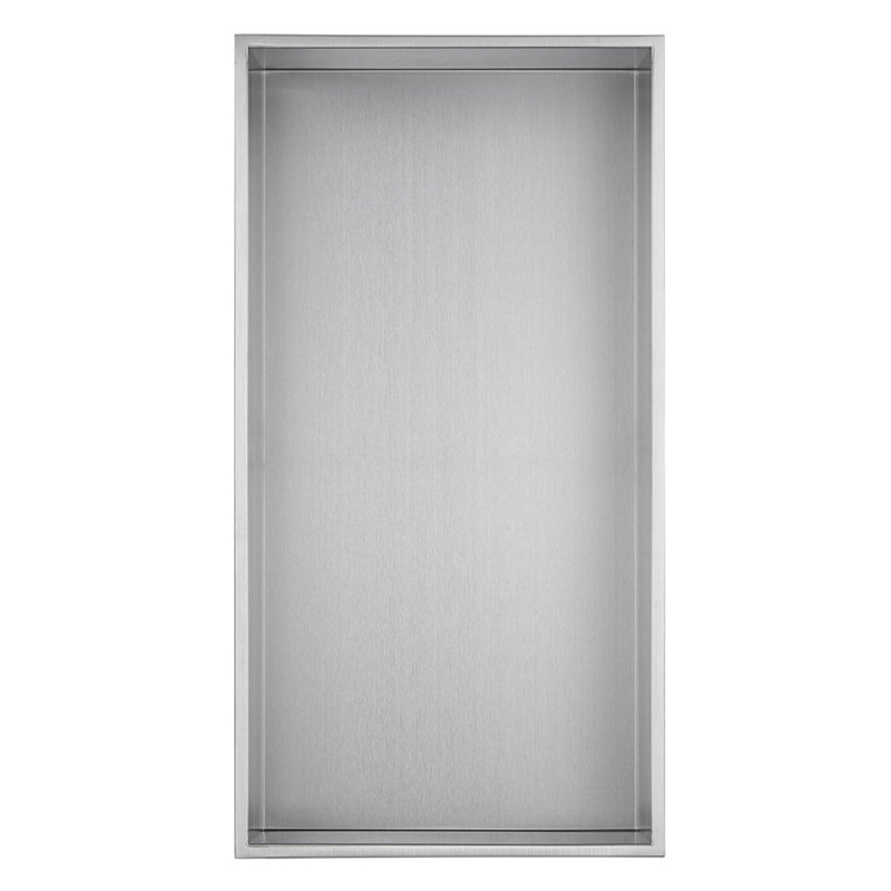 Brushed Stainless Steel Rectangular Shower Niche Shelf