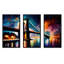 Pont de Brooklyn coloré, ensemble d'art mural sur toile Cityscapes-1842025997-1842025996