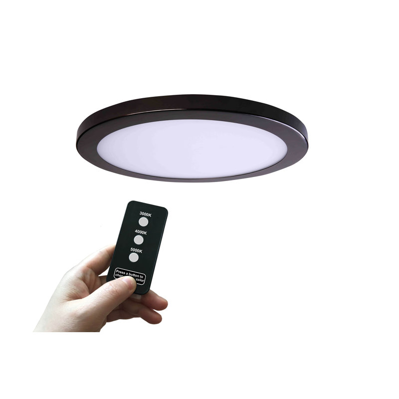 Plafonnier encastré 1 lumière DEL, H 1 po x l 11 po x P 11 po, Noir