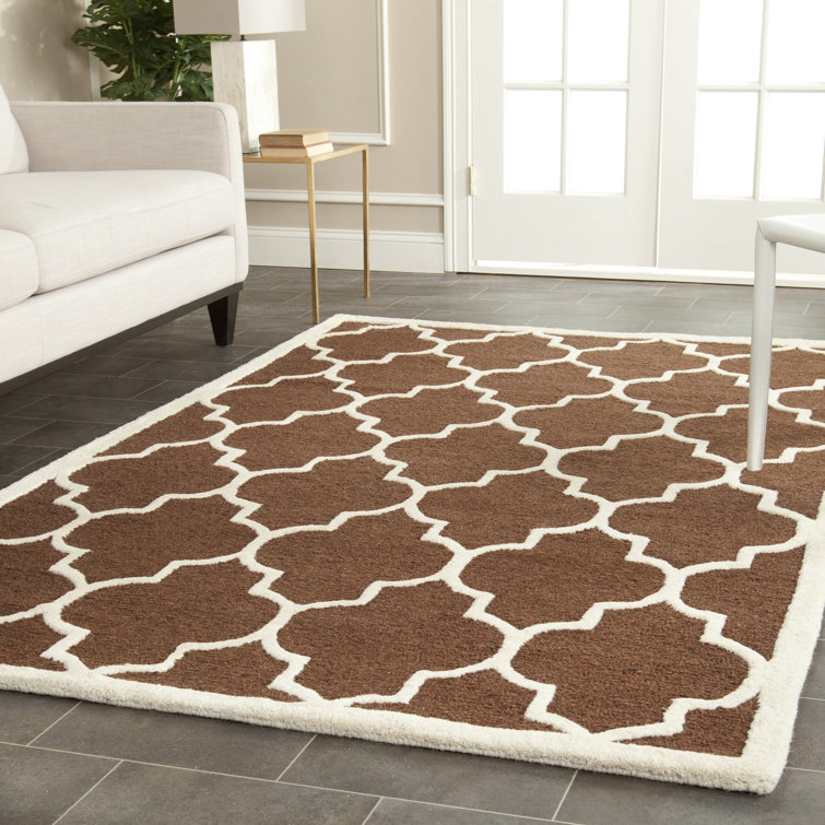 Hand-Tufted Wool Brown/Ivory Rug