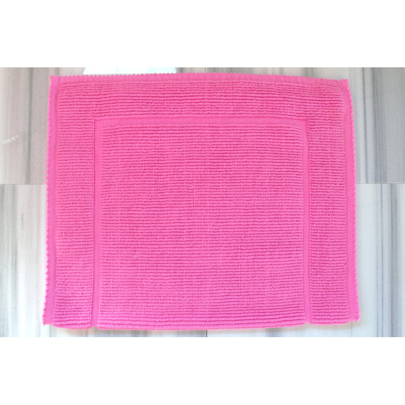 DIAMOND Turkish Cotton Bath Rug, Rose, L 24 po x L 40 po