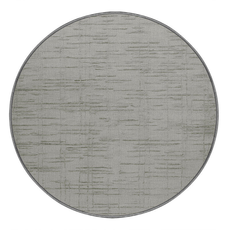 Tapis abstrait gris lavable à la machine, Rond 4 pi