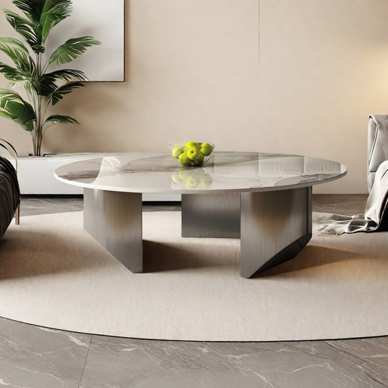 Table ronde italienne de luxe, H 14,6 po x L 35,4 po x l 35,4 po