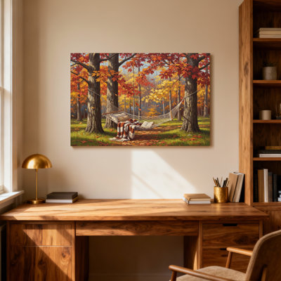 Paysage et nature Automne forêt hamac avec feuilles
