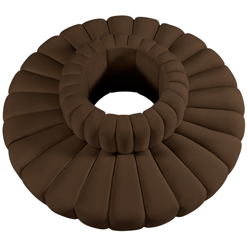 Hite Upholstered Curved Sectional Reversible, Brown Velvet