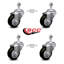 3 Inch_Polyurethane Wheel Swivel ½ Inch Threaded Stem Caster Set SCC-101312938