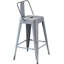 Tabourets de bar modernes, légers, industriels, contemporains, rustiques, rétro, côtiers, en métal, avec dossier et 4 pieds (sans la table)-1044069086