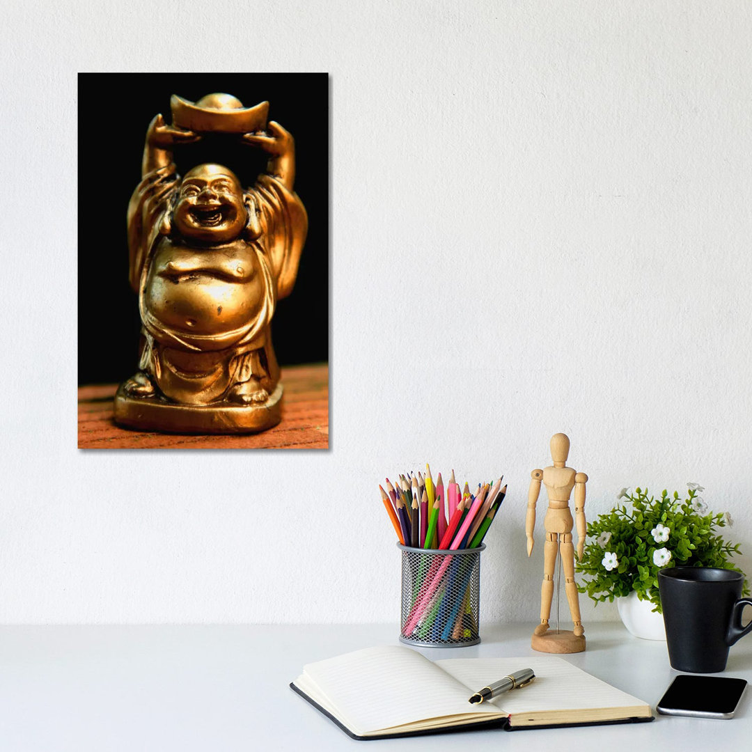 Golden Buddha Statue by Unknown Artist - Wrapped Canvas Print