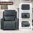 37.8" W Genuine Leather Power Lift Recliner with Heated Massage-372809229