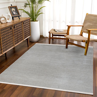Tapis gris antidérapant tissé à imprimé numérique de couleur unie
